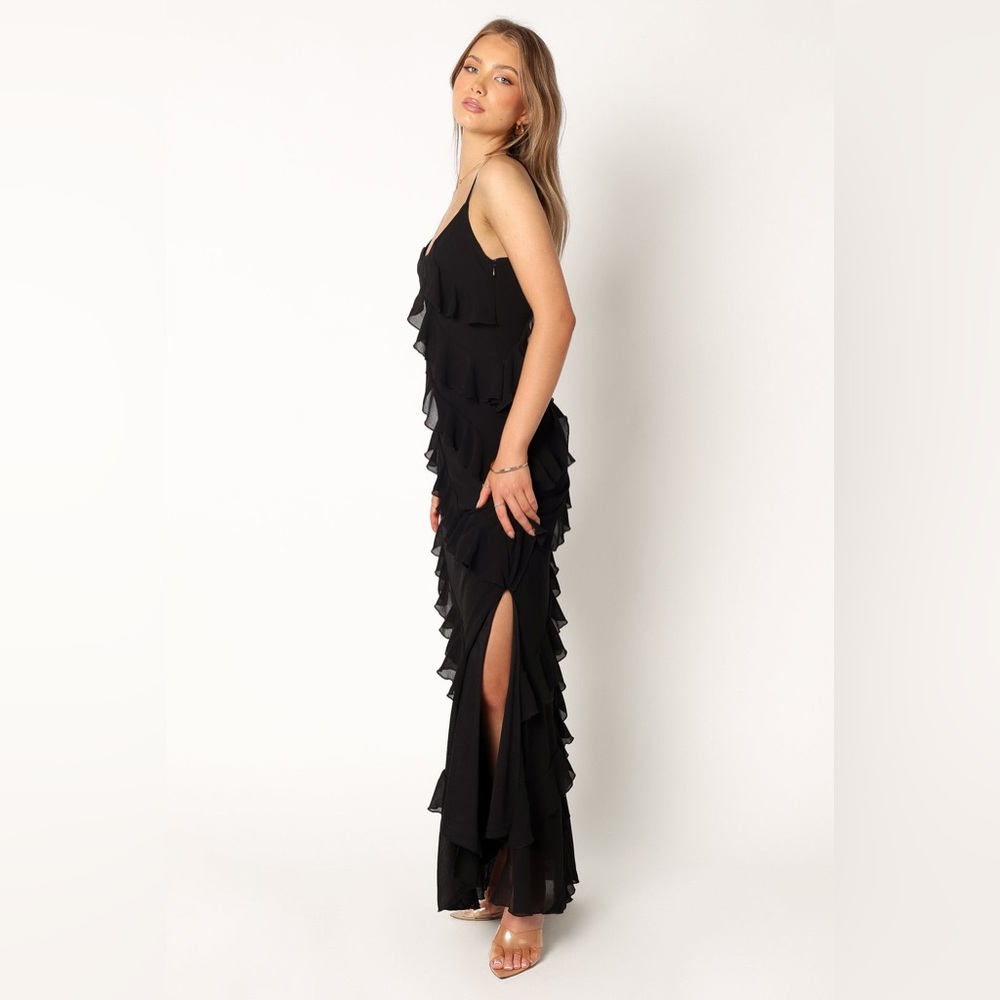 NWOT Petal & Pup Ciao Ruffles Maxi Dress in Black - Picture 3 of 12